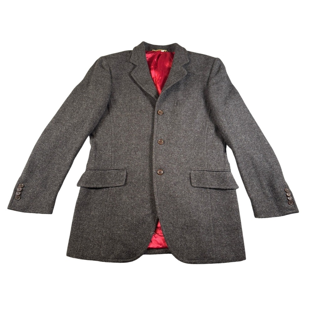 Dolce & Gabbana Mens Virgin Wool Mohair Blazer Grey Red Lining Italy Size 50